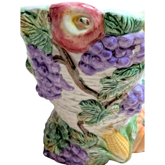 Vintage Omnibus by Fitz and Floyd Cornucopia Vase Fall Harvest 1993 – Ceramic - Picture 4 of 7